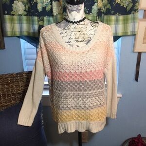 American Eagle scooped neck striped knit sweater
